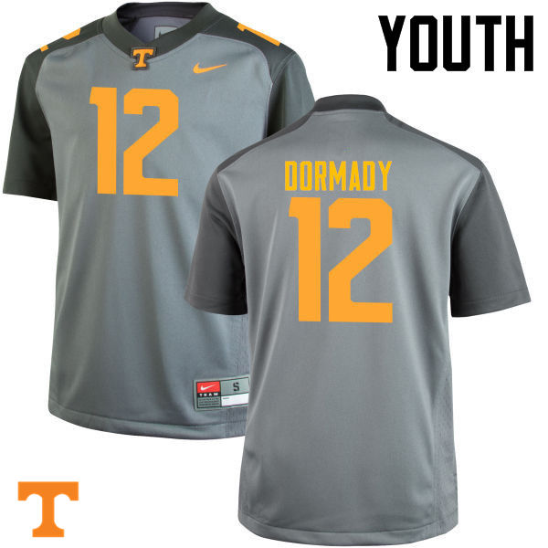 Youth #12 Quinten Dormady Tennessee Volunteers College Football Jerseys-Gray - Click Image to Close